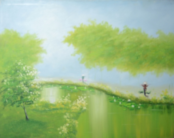 Tranh Sơn Dầu Đi Chợ